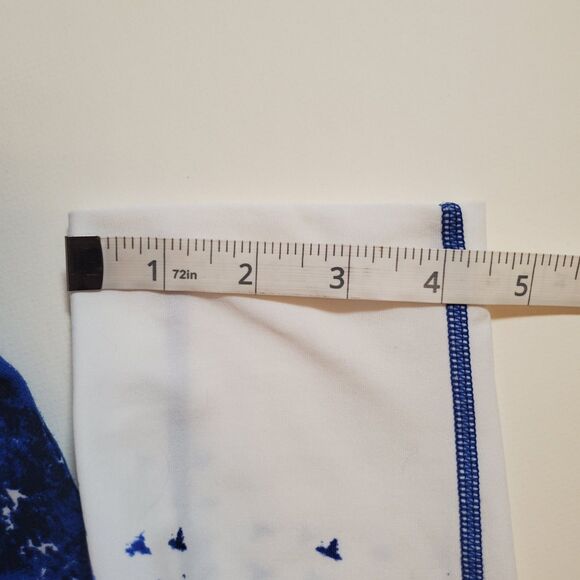 Calvin Klein Women's Leggings Medium Blue White Abstract Mid-rise Yoga Workout - Picture 10 of 10